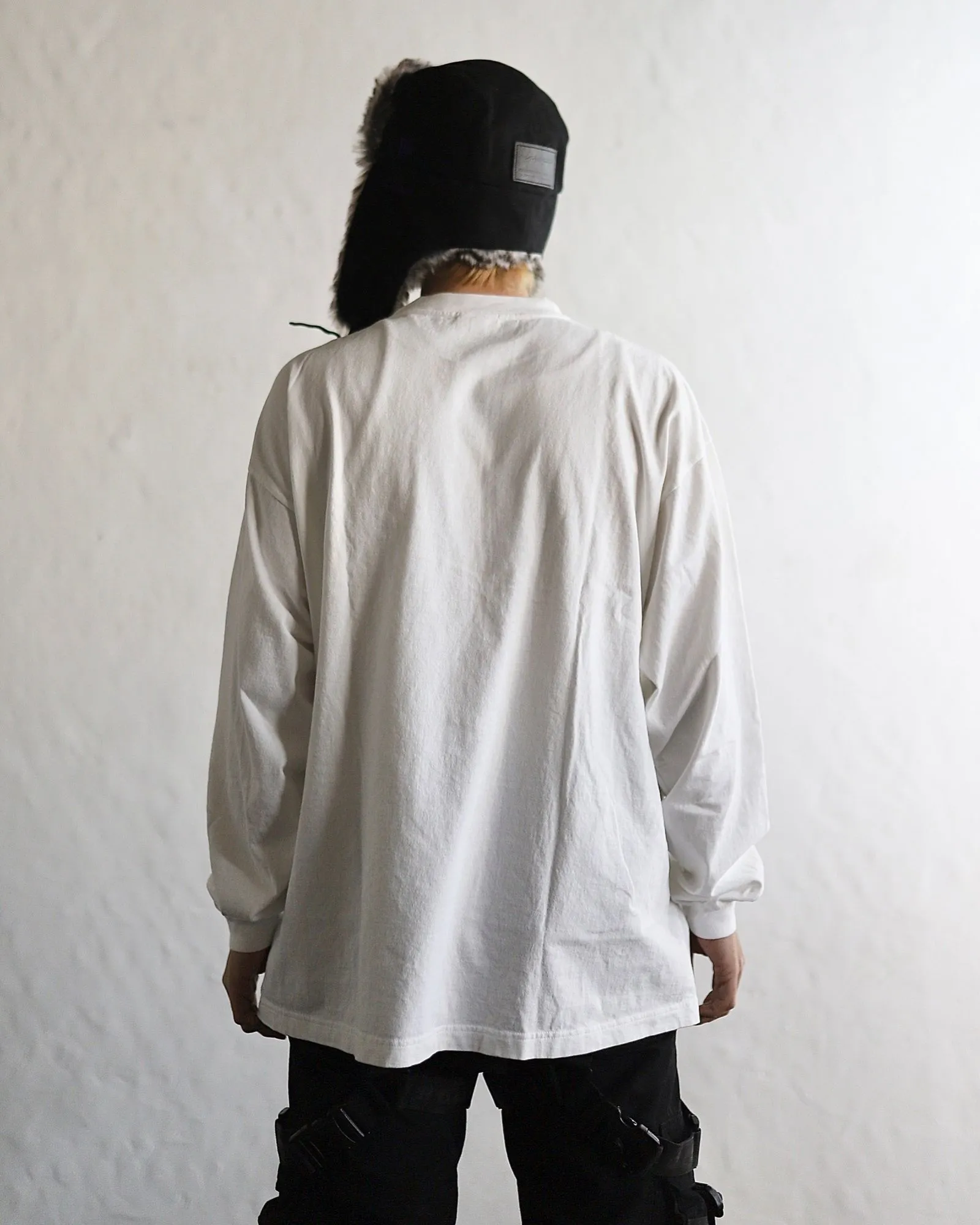 #SA65 SAINT pure cotton long-sleeved T P150 Color: White/Black Size: S-XL